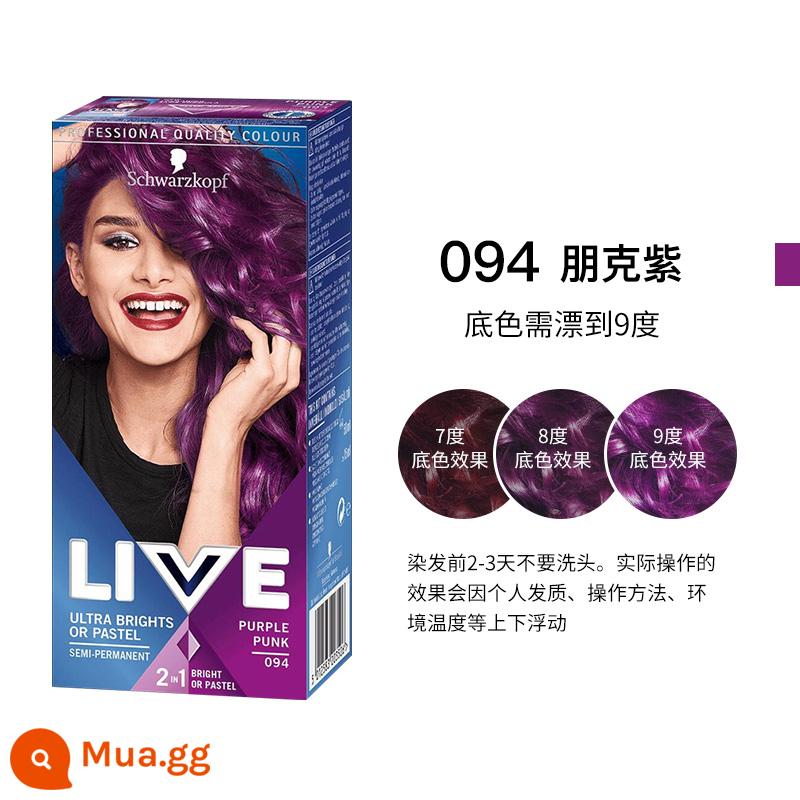 Thuốc nhuộm tóc Schwarzkopf live happy bubble thuốc nhuộm tóc trà đen nguyên chất dịu nhẹ và không gây kích ứng tóc tại nhà - Punk Tím 094