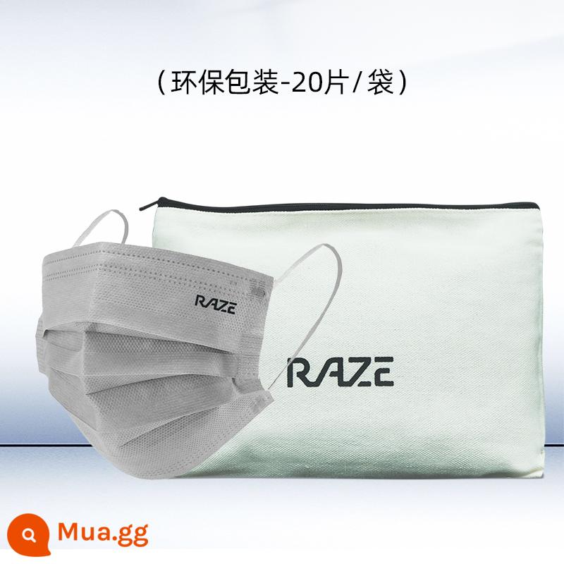 Mặt nạ ngôi sao RAZE Gu Ailing Fan Chengcheng của Hồng Kông cùng phong cách Mặt nạ khử trùng xúc tác quang ba lớp thoáng khí dùng một lần - Sky Grey (bao bì thân thiện với môi trường-20 cái/túi)