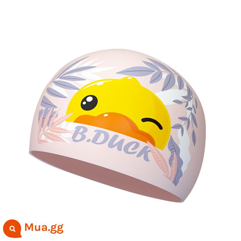 Mũ bơi silicon B.Duck nữ chống nước, bịt tai, tóc dài, mũ bơi Spa đầu to thoải mái - 1017 màu hồng