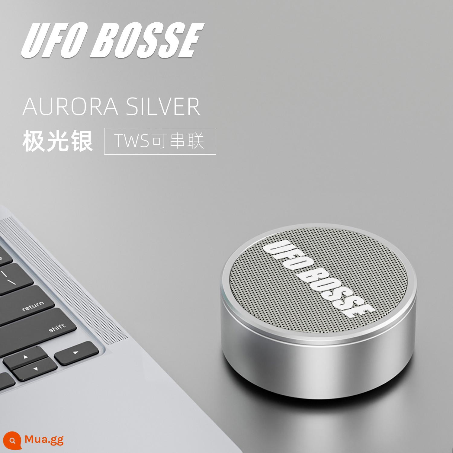 UFO BOSSE Mini Loa Bluetooth Mini Âm Thanh Nhỏ Loa Di Động Không Dây Máy Tính Để Bàn Loa Siêu Trầm Nhỏ - bạc cực quang