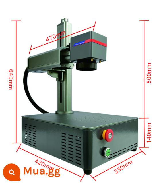 Qiming sợi máy khắc laser kim loại mã hóa máy khắc thép không gỉ máy khắc bảng tên máy tính để bàn hoàn toàn tự động - Model cổ điển để bàn di động 20W