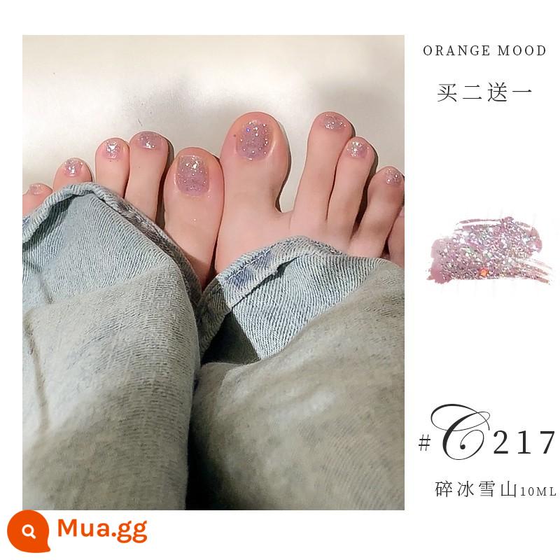 Sơn móng tay màu cam nude dành cho nữ không khô lâu khô nhanh mùa xuân hè mới 2023 áo giáp làm trắng và rách - C217 Núi Tuyết Băng Dẻo