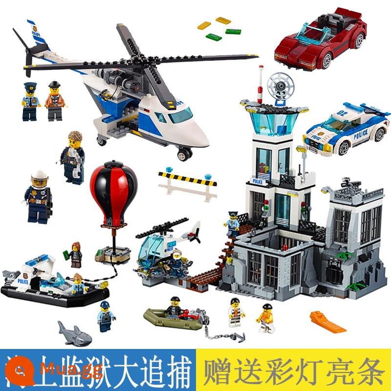 Trạm Cảnh Sát Tù Thành Phố Series Tương Thích Với Lego Khối Xây Dựng Cậu Bé Nhân Vật Lắp Ráp Đồ Chơi Giáo Dục Cho Trẻ Em Xe Ô Tô - [Hộp quà] Nhà tù trên biển + Ưu đãi đặc biệt Truy đuổi tốc độ cao