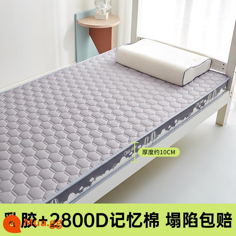 Nệm Cao Su Đệm Mềm Gia Đình Trẻ Em Ký Túc Xá Sinh Viên Phòng Ngủ Đơn Tatami Nệm Xốp Đặc Biệt Cho Thuê - Xám bóng + viền xám 10cm [Tiêu chuẩn loại A ⚡ giao hàng chớp nhoáng]