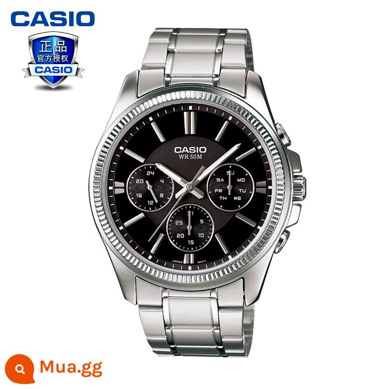 Đồng hồ CasioCASIO nam doanh nhân chống thấm nước đơn giản không máy quartz watch sinh viên chính hãng MTP1374D - Đai thép/chống thấm trọn đời MTP-1375D-1