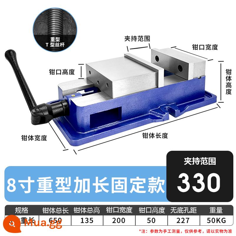 Kìm mũi phẳng cố định góc có độ chính xác cao Trung tâm gia công CNC máy phay hạng nặng máy kẹp vise kẹp 468 inch - Vít me hình chữ T 8 inch mở 330mm [kéo dài chịu tải nặng]