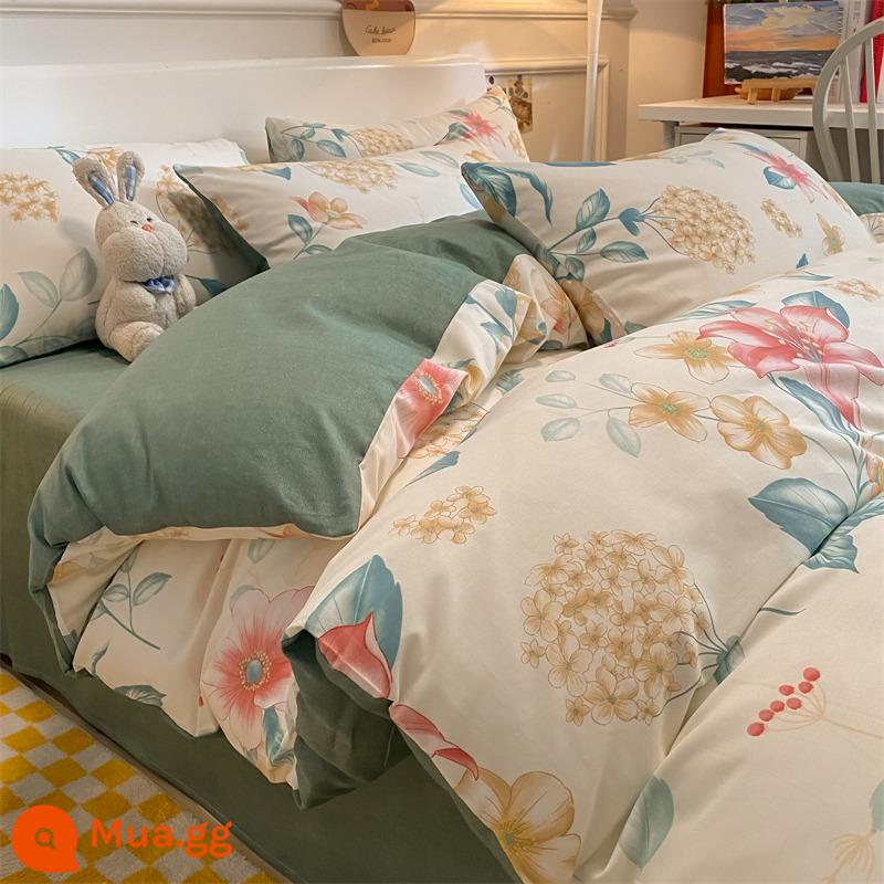 Cotton nguyên chất vỏ chăn đơn mảnh 100 cotton dày 180cm vỏ chăn đơn 150x200x230 ký túc xá 1.5m chăn - Masaka