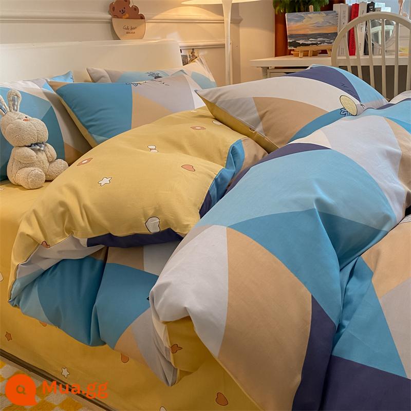 Cotton nguyên chất vỏ chăn đơn mảnh 100 cotton dày 180cm vỏ chăn đơn 150x200x230 ký túc xá 1.5m chăn - Rất nhiều dứa