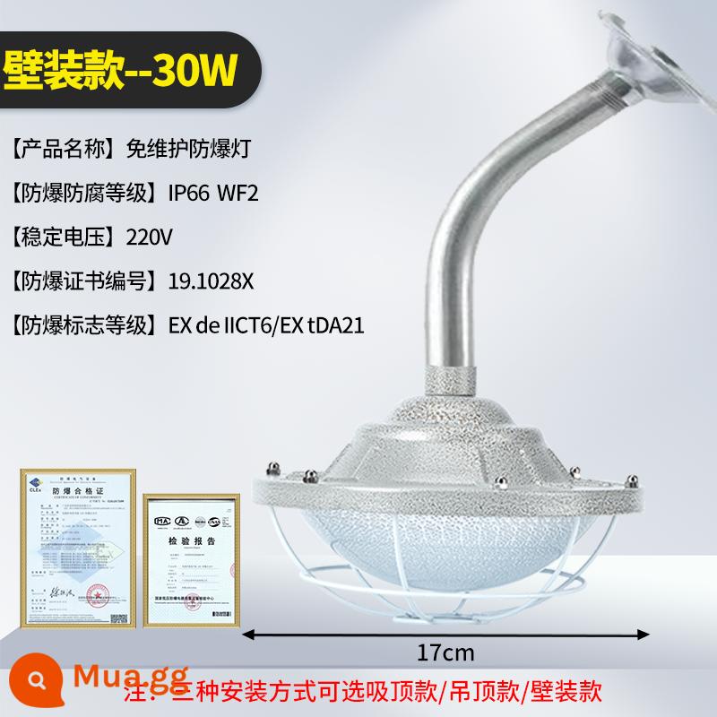 Đèn led Yaming chống cháy nổ nhà kho nhà máy trạm xăng xưởng nhà máy chụp đèn chống thấm nước chiếu sáng chống cháy nổ đèn mỏ - Authentic - Đèn ba chiều chống cháy nổ Yaming [treo tường 30W] có đầy đủ giấy chứng nhận