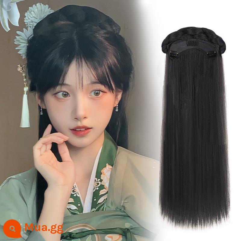 Hanfu tóc giả nguyên bộ cổ túi tóc giả 1 băng đô lười cổ trang phục tóc giả hình búi tóc mũ trùm đầu nữ - Phong cách tương tự như hình ảnh chính