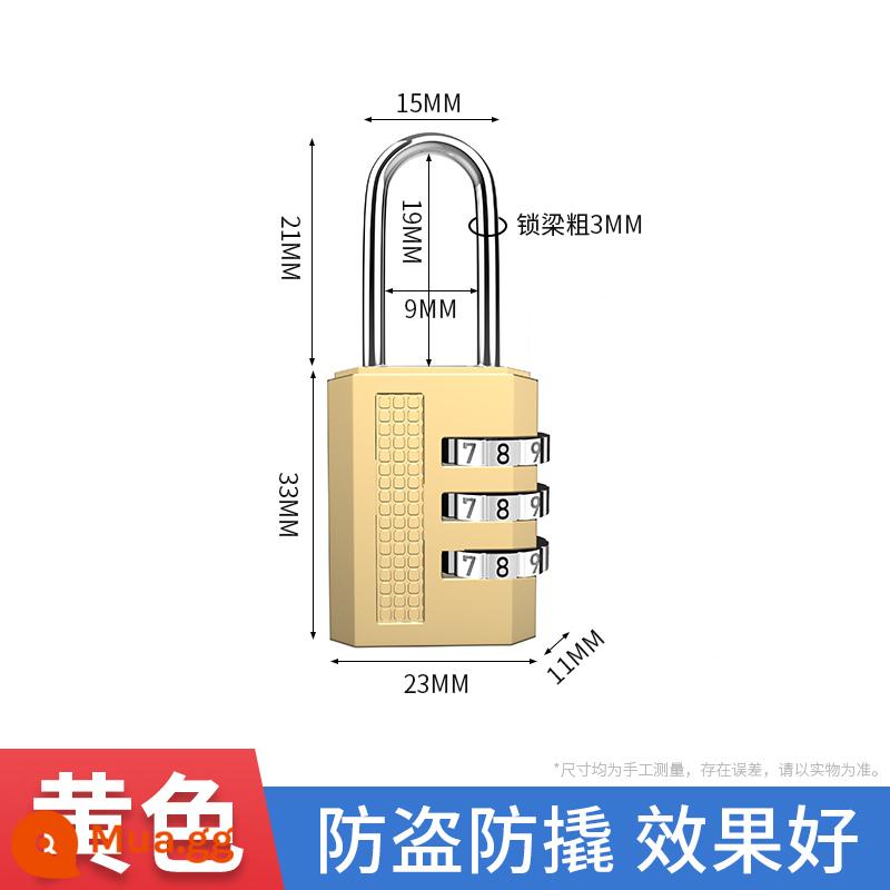 Kết hợp kim loại khóa ổ khóa nhỏ khóa chống trộm hành lý nhà tủ khóa mini khóa chìa khóa bộ khóa Daquan - [Vàng] Khóa tổ hợp 3 số số 1