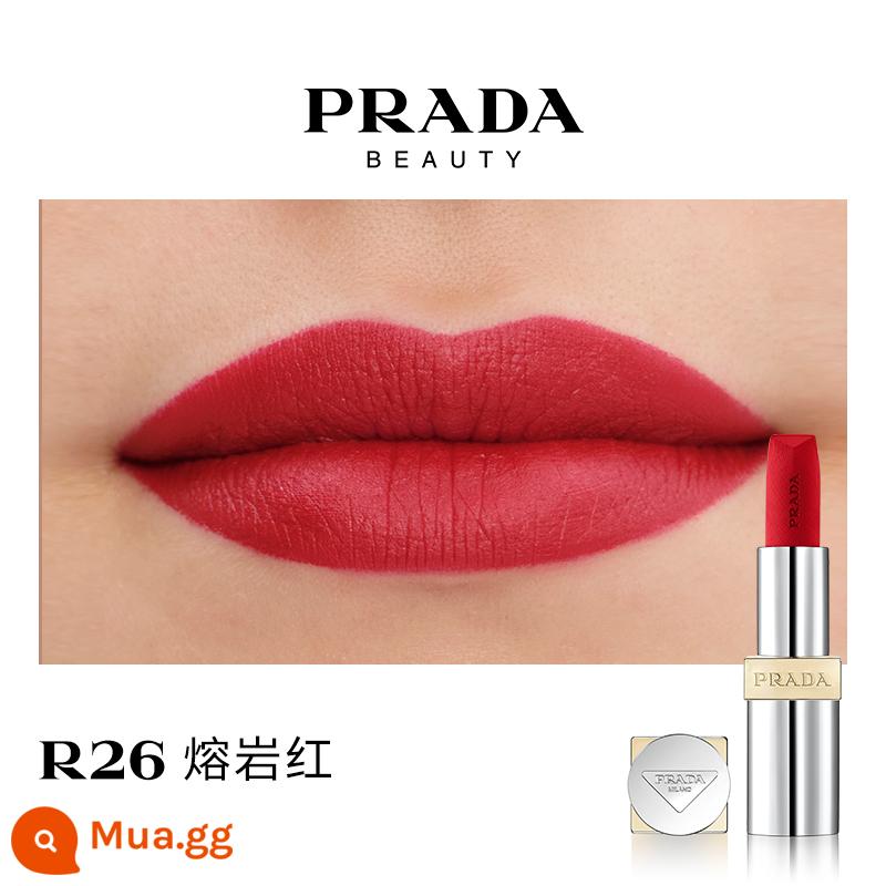 [Ưu đãi giới hạn 38] Son môi PRADA Lipstick Matte dưỡng ẩm màu nâu đỏ B03 màu nâu đất B107B101 - R26 dung nham đỏ