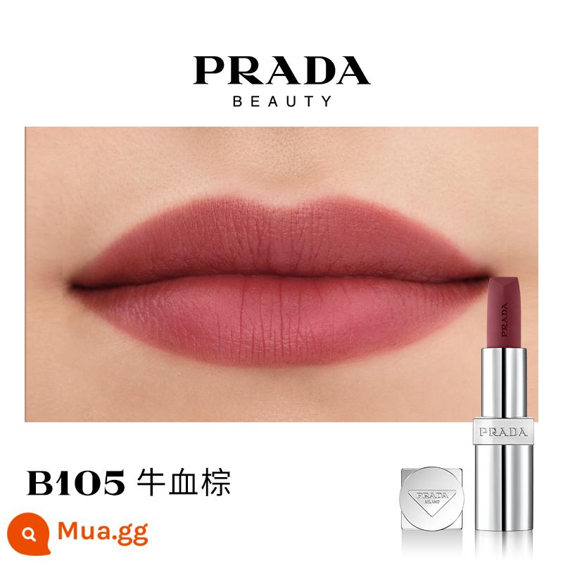 [Ưu đãi giới hạn 38] Son môi PRADA Lipstick Matte dưỡng ẩm màu nâu đỏ B03 màu nâu đất B107B101 - B105 huyết bò nâu