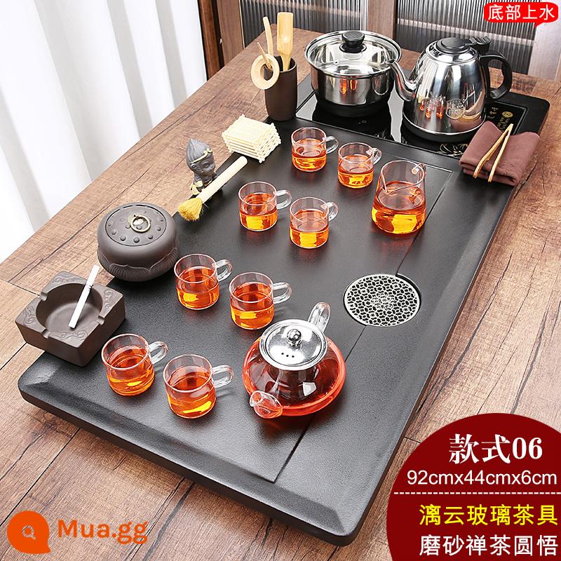 Tea set nhóm home chè khay hoàn toàn tự động dưới nước đun sôi ấm áp tích hợp bộ hoàn chỉnh của bộ đồ trà kung fu tea tea tea biển - 06 Trà Zen mờ Yuanwu + Ly Liyun + Đáy thép không gỉ