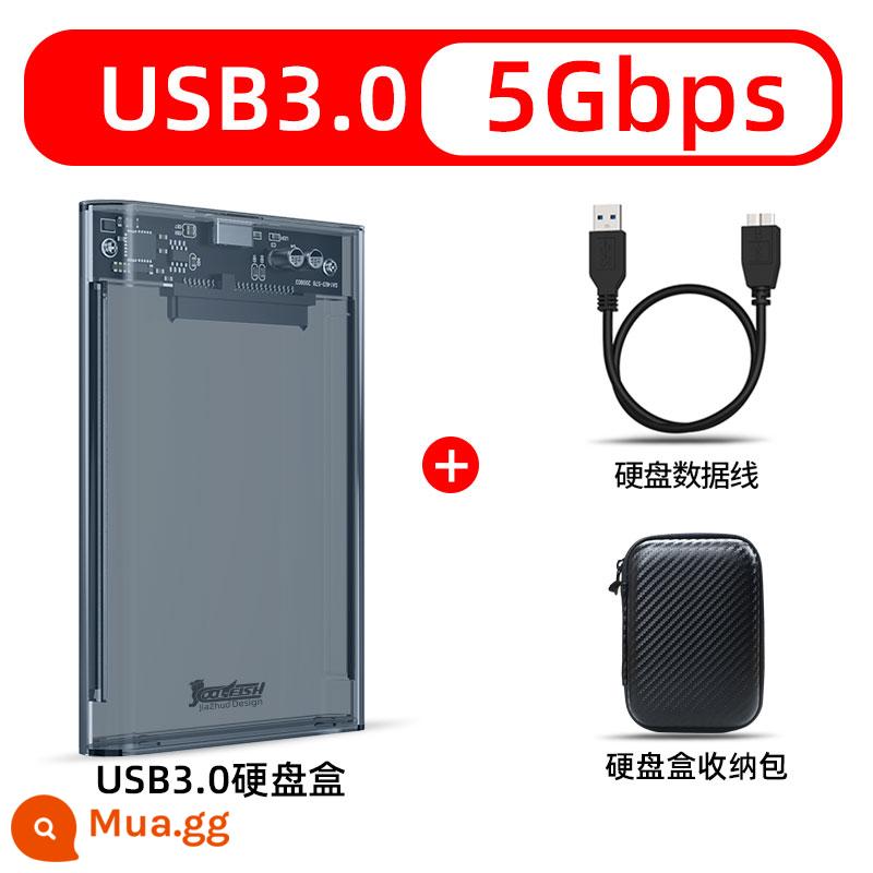 Ổ Cứng Di Động Hộp 2.5 Inch Sata Sang USB Notebook Tháo Máy Chắc Chắn Cơ Đầu Đọc Hộp Bên Ngoài Trong Suốt - USB3.0 Màu xanh trong suốt + Hộp đựng ổ cứng