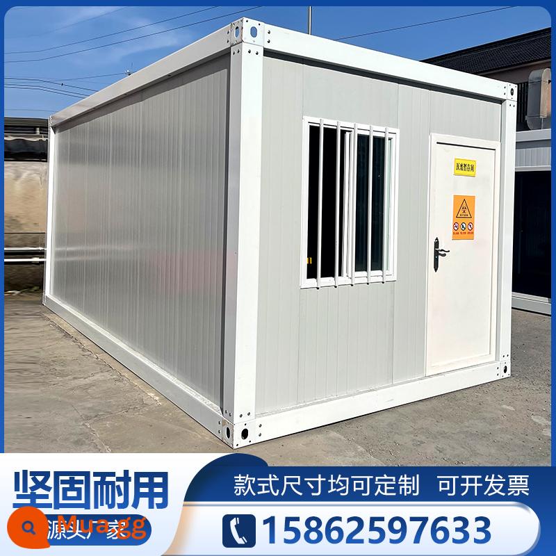 Nhà di động container để ở, nhà tích hợp thép màu, tùy chỉnh văn phòng, lắp ráp đơn giản, nhà tiền chế có thể tháo rời - Trắng