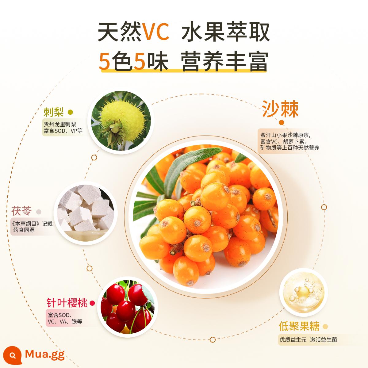 SINE Xinyi Cui Yutao đích thân nghiên cứu nước ép trái cây tươi hắc mai biển prebiotic ăn liền P1000 cho 6 tháng + VC cho trẻ sơ sinh - Hai lon (90 miếng)