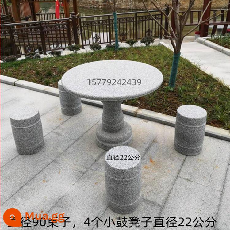 Bàn đá granite bằng đá cẩm thạch Bàn đá ngoài trời Sân vườn Bàn đá tại nhà Bàn đá công viên Ghế đá giải trí - Bàn đường kính 90 kèm 4 ghế đẩu