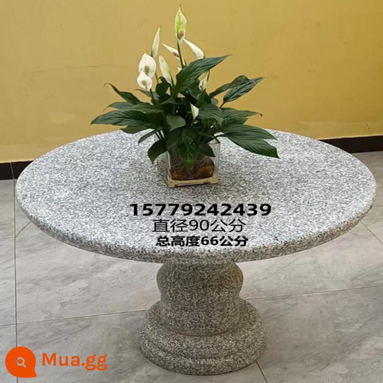 Bàn đá granite bằng đá cẩm thạch Bàn đá ngoài trời Sân vườn Bàn đá tại nhà Bàn đá công viên Ghế đá giải trí - Bàn tròn đơn đường kính 90 cm