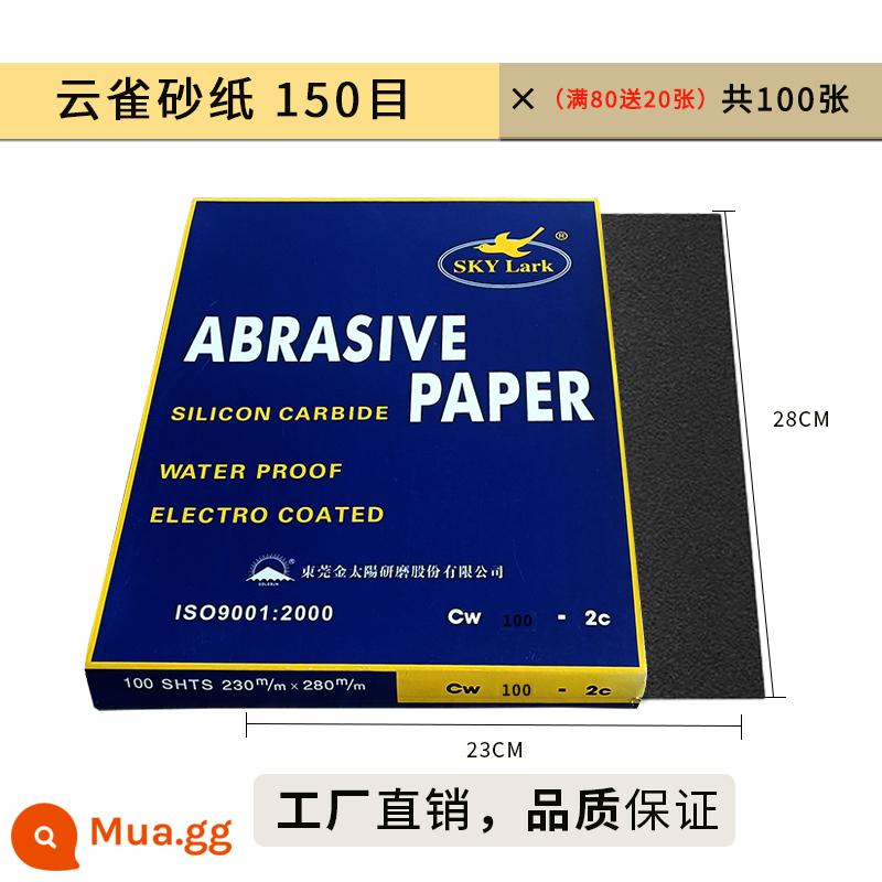 Giấy nhám Skylark mài và đánh bóng giấy nhám mịn 2000 lưới giấy nhám mài nước giấy nhám chịu mài mòn tường gỗ kim loại tạo tác - Một hộp 150 lưới, tổng cộng 100 giấy tờ