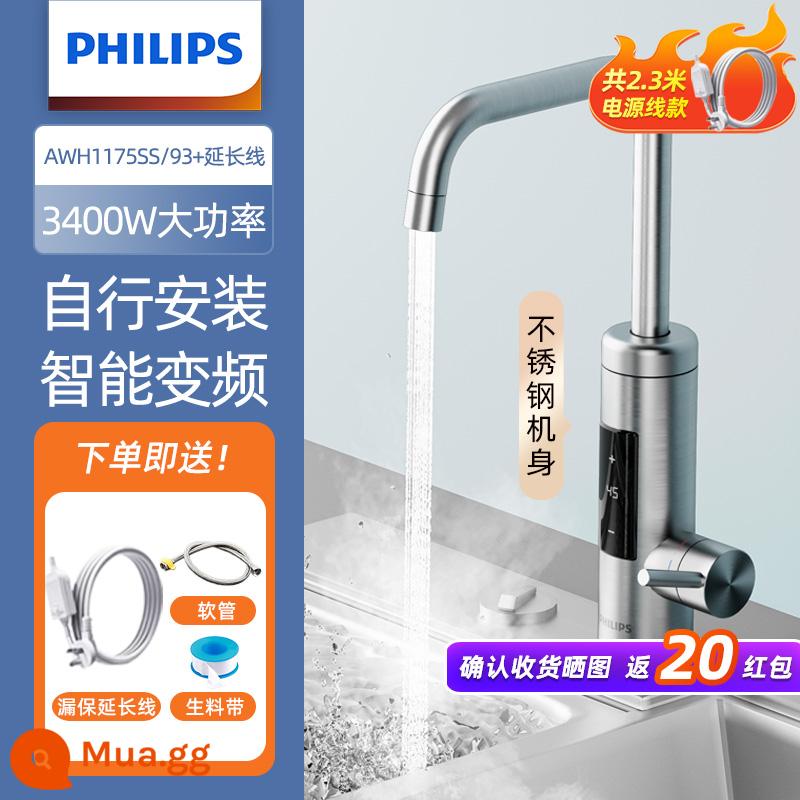 Philips Điện Vòi Nước Nóng Gia Đình Làm Nóng Tức Thì Nước Nhanh Nhiệt Độ Không Đổi Tăng Tốc Làm Nóng Thiết Bị Nhà Bếp Nhà Bếp Nóng Lạnh Kép - xám