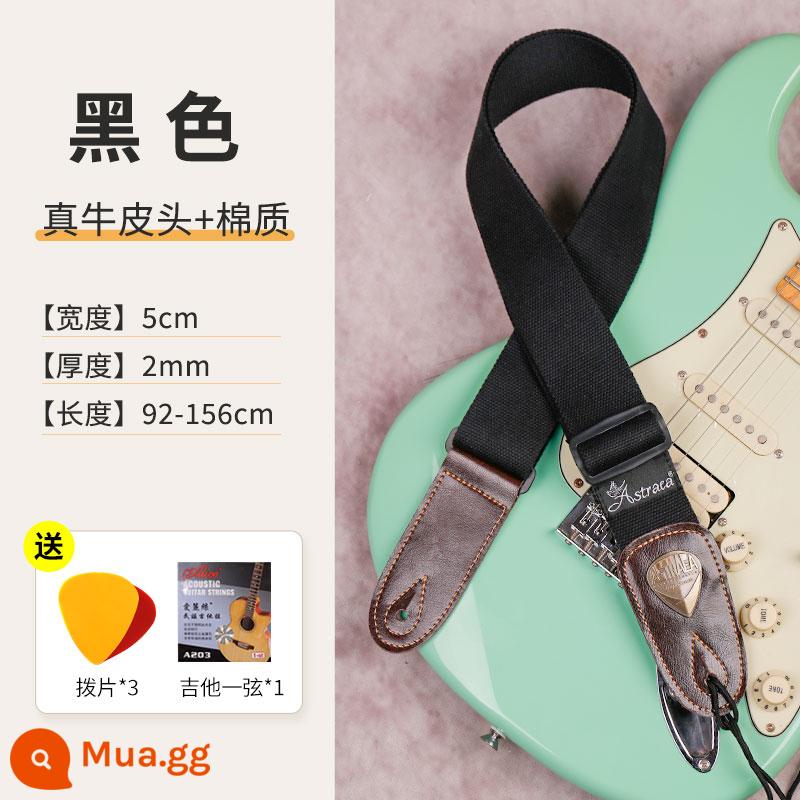 Ace Đàn Guitar Điện Cho Bé Túi Dân Gian Đàn Guitar Gỗ Đàn Ukulele Bé Gái Bé Trai Đa Năng Nhạc Cụ Bass Dây Đeo Vai Sứ Giả - đen