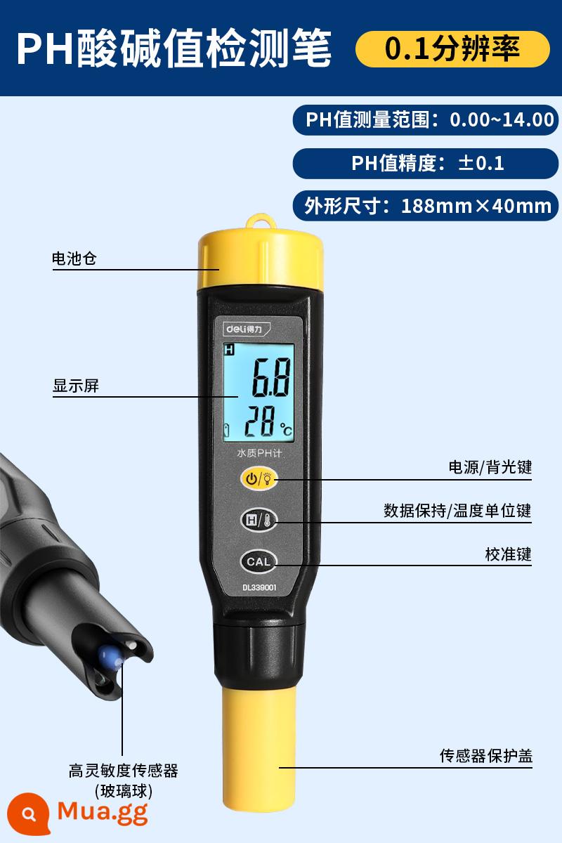 Bút phát hiện chất lượng nước TDS mạnh mẽ tại nhà uống nước máy độ chính xác cao dò đo chất lượng nước nhạc cụ 1848 - Bút thử pH có độ chính xác cao