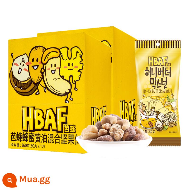 HBAF Barbee Original Tom Farm Hạnh Nhân Kem Mật Ong Hạnh Nhân Mù Tạt Các Loại Hạt Nhập Khẩu Hàn Quốc Hộp 12 Túi - [2 hộp + túi quà] Hạt hỗn hợp hương kem mật ong 12 túi*2 hộp