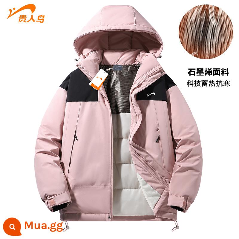 Guirenniao dày cotton áo khoác nam mùa đông bố áo khoác mùa đông nam cotton áo khoác nam nhung phối áo khoác cotton nữ - Ruyifen [kiểu chần bông khối màu]