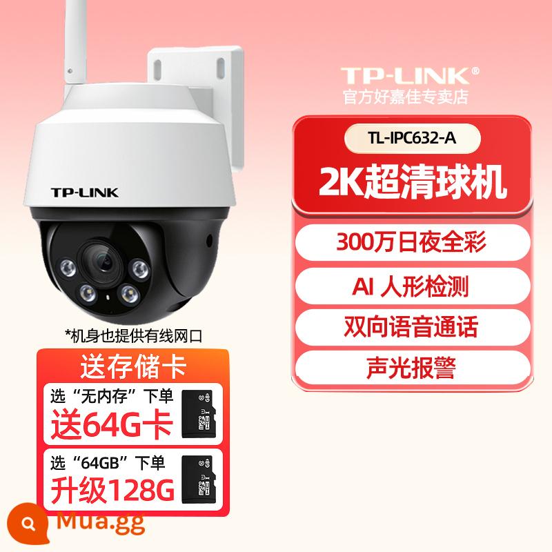 Camera TPLINK toàn cảnh 360 độ ngoài trời độ nét cao không dây đủ màu không thấm nước màn hình từ xa điện thoại di động gia đình nhắc nhở cảnh báo âm thanh và ánh sáng thông minh camera giám sát máy mái vòm trong nhà và ngoài trời - [Ống kính đơn I màn hình đơn] 3 triệu + cuộc gọi chống nước + báo động theo dõi hình người