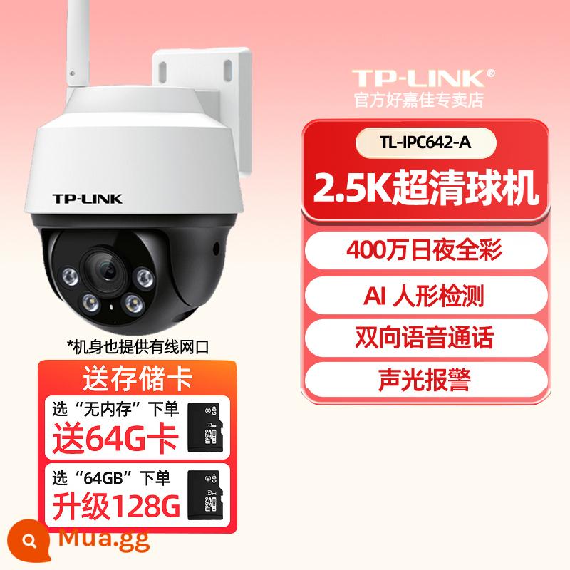 Camera TPLINK toàn cảnh 360 độ ngoài trời độ nét cao không dây đủ màu không thấm nước màn hình từ xa điện thoại di động gia đình nhắc nhở cảnh báo âm thanh và ánh sáng thông minh camera giám sát máy mái vòm trong nhà và ngoài trời - [Ống kính đơn I màn hình đơn] 4 triệu + cuộc gọi chống nước + báo thức theo dõi hình người, thời lượng pin khi tắt nguồn