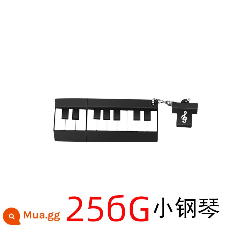 Dễ thương violon đàn piano ổ đĩa flash dung lượng lớn 128g điện thoại di động máy tính kép guitar sinh viên dễ thương ổ đĩa flash USB - Đàn piano nhỏ ②⑤⑥G + bao bì hộp sắt