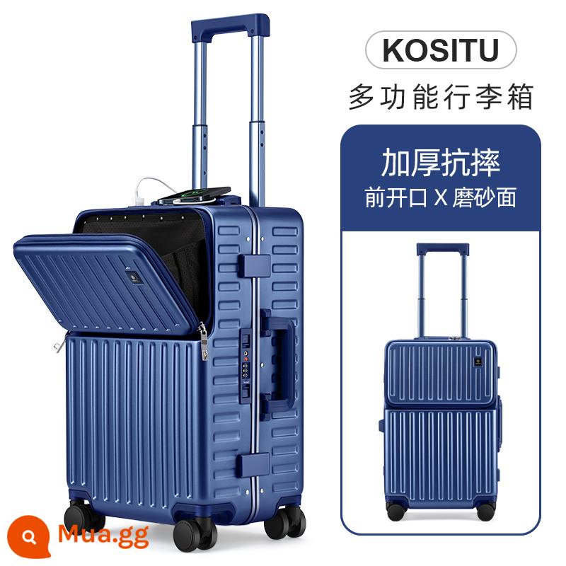 Vali Kosi kiểu mới của Đức có lỗ mở phía trước, cần kéo khung nhôm 24 inch, hộp mật khẩu du lịch nữ 20, nam lên máy bay 26 - Màu xanh lam [Ra mắt thương hiệu mới của Đức, nội dung nổi tiếng trên Internet, tách khô và ướt bên trong, dung tích lớn]