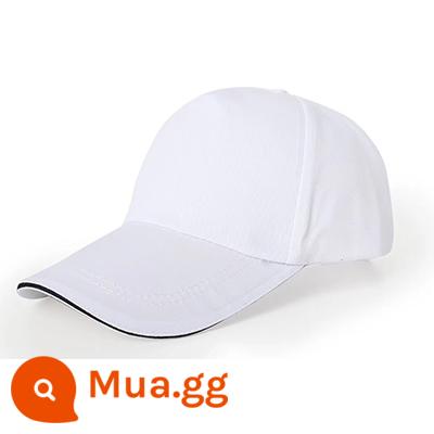 Nón tùy chỉnh in LOGO từ bản đồ tình nguyện đội tình nguyện quảng cáo nón trẻ em thêu nam nữ lưỡi vịt mũ bóng chày - Trắng