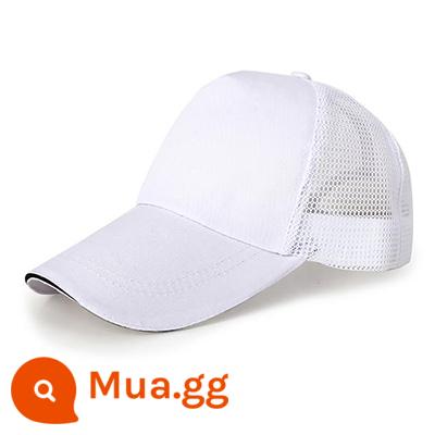 Nón tùy chỉnh in LOGO từ bản đồ tình nguyện đội tình nguyện quảng cáo nón trẻ em thêu nam nữ lưỡi vịt mũ bóng chày - Trắng [có lưới]