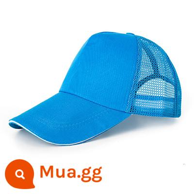 Nón tùy chỉnh in LOGO từ bản đồ tình nguyện đội tình nguyện quảng cáo nón trẻ em thêu nam nữ lưỡi vịt mũ bóng chày - Con công màu xanh [Có lưới]