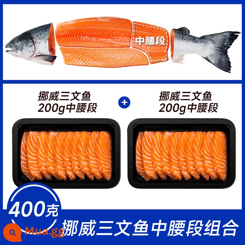 Sushi Baifeng nhập khẩu từ Na Uy H-111 sashimi cá hồi sashimi tươi phần giữa bụng hải sản cá hồi nguyên con - Giữa eo 400g [lát 2 hộp]