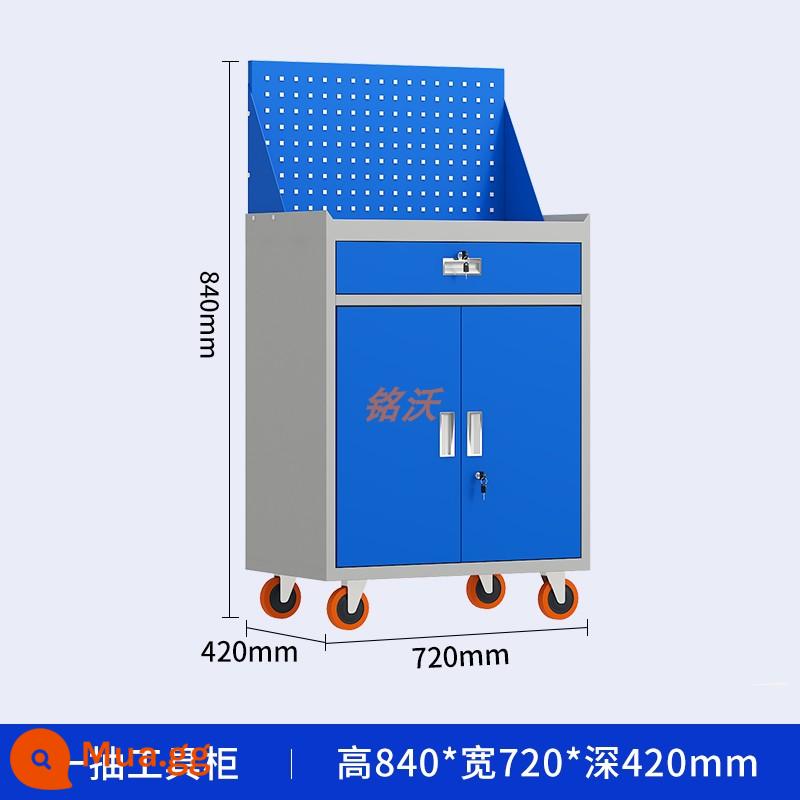 Tủ đựng dụng cụ hạng nặng, tủ đựng đồ dày hai cửa đa chức năng cấp công nghiệp, nhà máy sửa chữa ô tô phần cứng, xưởng lớn - [Xanh và Trắng] Ròng rọc một kéo + lưới treo