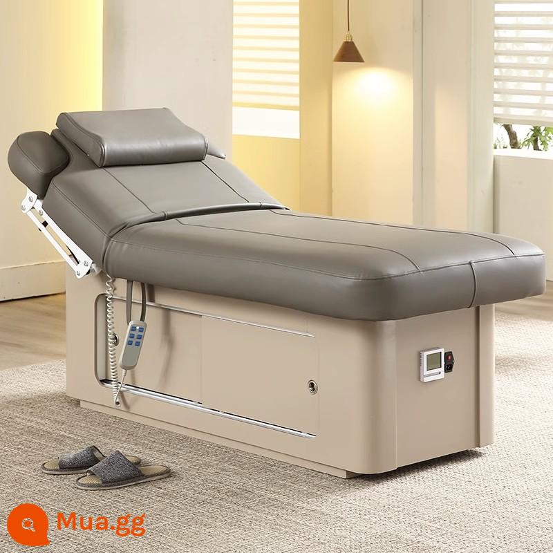 Giường làm đẹp bằng điện, giường massage đặc biệt của thẩm mỹ viện, giường massage, giường cao su, giường trị liệu SPA, giường nâng lỗ nằm - Mẫu cơ bản, hệ thống sưởi [động cơ đơn] màu xám sương mù không có tay vịn