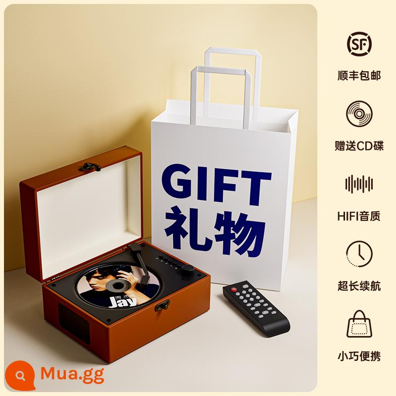 OrangeDi Orange Di retro CD album nhạc loa Bluetooth máy nghe nhạc CD âm thanh di động quà tặng - [Love Horse Brown] Chất lượng âm thanh đỉnh cao HIFI ✅Thiệp chúc mừng điều khiển từ xa bằng đĩa CD miễn phí★Thời lượng pin siêu dài và âm lượng lớn