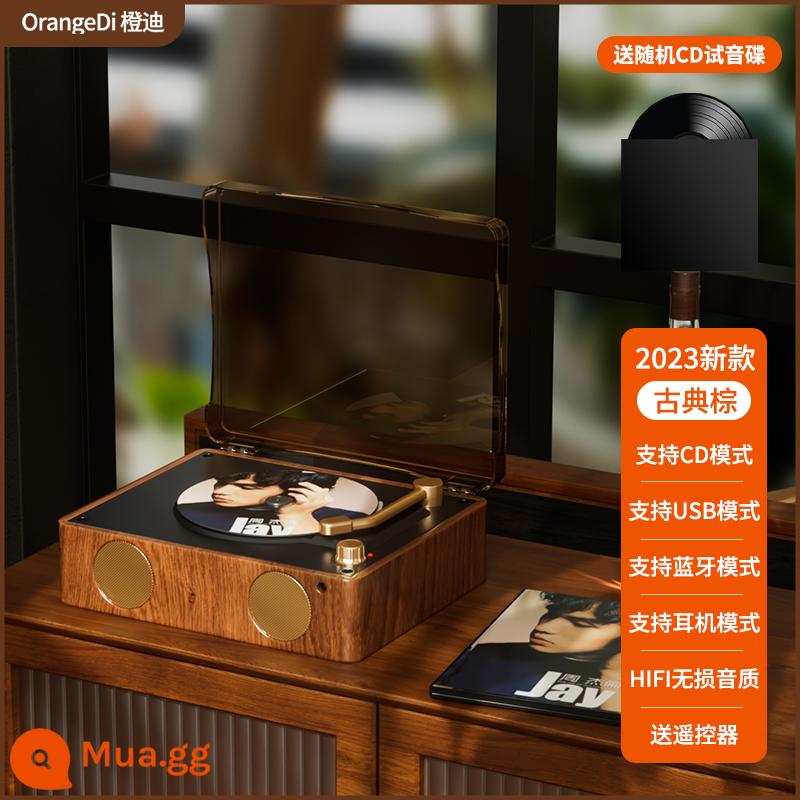 OrangeDi Orange Di retro CD album nhạc loa Bluetooth máy nghe nhạc CD âm thanh di động quà tặng - Chất lượng âm thanh đỉnh cao "Nâu cổ điển" HIFI ✅Thiệp chúc mừng điều khiển từ xa bằng đĩa CD miễn phí★Thời lượng pin siêu dài và âm lượng lớn