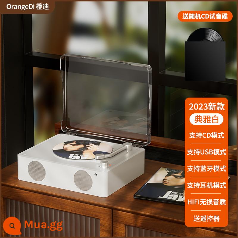 OrangeDi Orange Di retro CD album nhạc loa Bluetooth máy nghe nhạc CD âm thanh di động quà tặng - Chất lượng âm thanh đỉnh cao "Trắng thanh lịch" HIFI ✅Thiệp chúc mừng điều khiển từ xa bằng đĩa CD miễn phí★Thời lượng pin siêu dài và âm lượng lớn