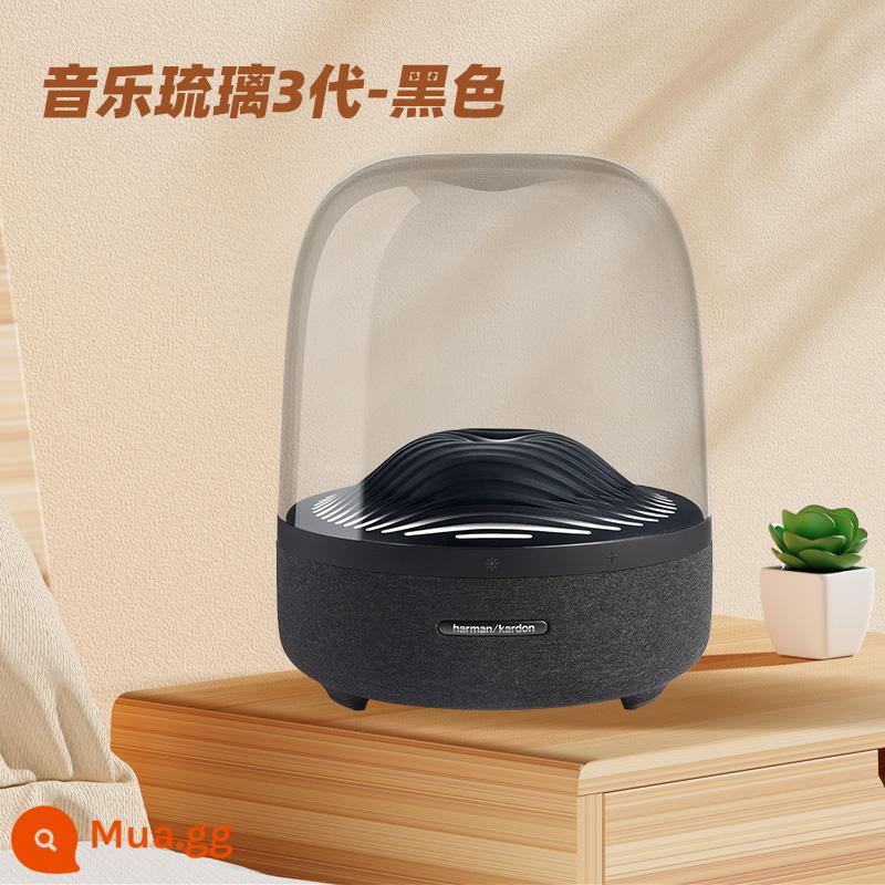 Harman Glazed Thế hệ thứ ba Aura Studio3 Bluetooth Máy tính để bàn Âm thanh Loa siêu trầm Loa thế hệ thứ tư - Music Glass thế hệ thứ 3 (Đen) ⭐Hiệu ứng ánh sáng ảo mộng, âm trầm cực sốc