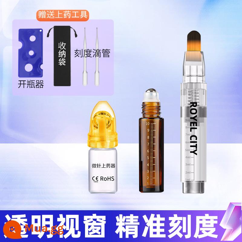 Mino da đầu y học thiết bị tóc ngựa nhỏ bóng đầu nhỏ 1ml nhà liễu nguyên tóc chất lỏng bôi nhọ tạo tác chất lỏng - Lông ngựa mini mới [cửa sổ trong suốt] + dụng cụ bôi kim siêu nhỏ + chai lăn có kết quả tốt khi sử dụng cùng nhau