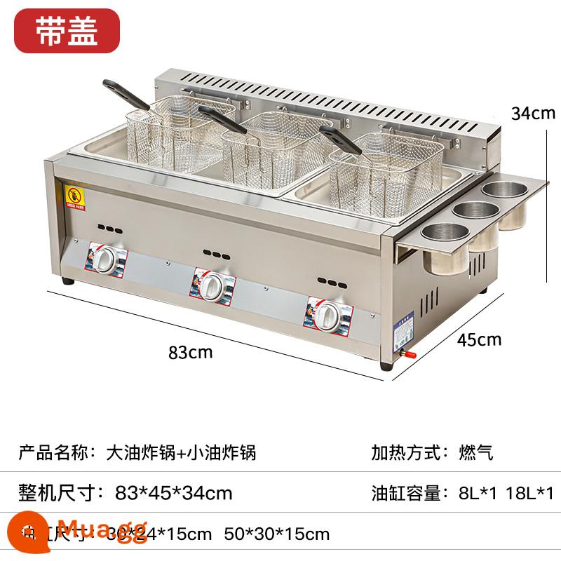 Gas Frying Pot Booth Gas Gas Thịt xáo newers Thương xít - Nồi lớn và nhỏ+quả việt quất chiên+dụng cụ