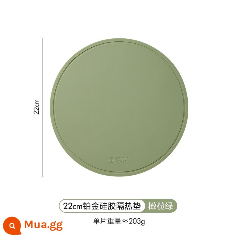 Thảm cách nhiệt bằng silicone meelyhome Thảm lót bàn ăn chống bỏng Thảm lót bát đĩa Thảm lót bát đĩa Thảm lót bàn ăn chịu nhiệt độ cao - Giá đỡ nồi cách nhiệt bằng silicon bạch kim 22 cm [Olive Green]