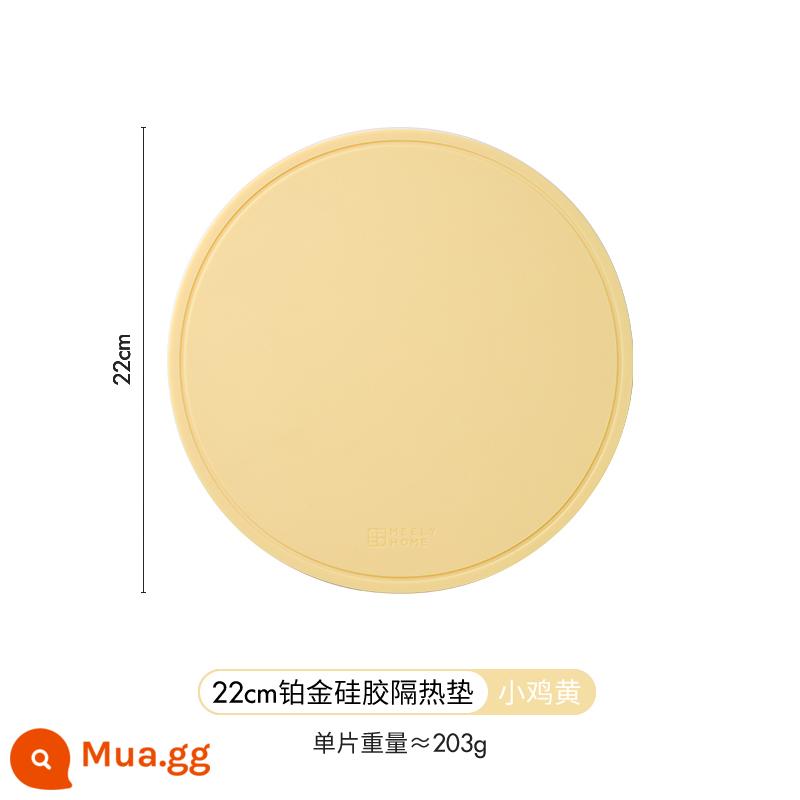 Thảm cách nhiệt bằng silicone meelyhome Thảm lót bàn ăn chống bỏng Thảm lót bát đĩa Thảm lót bát đĩa Thảm lót bàn ăn chịu nhiệt độ cao - Giá đỡ nồi cách nhiệt bằng silicon bạch kim 22cm [Chick Yellow]