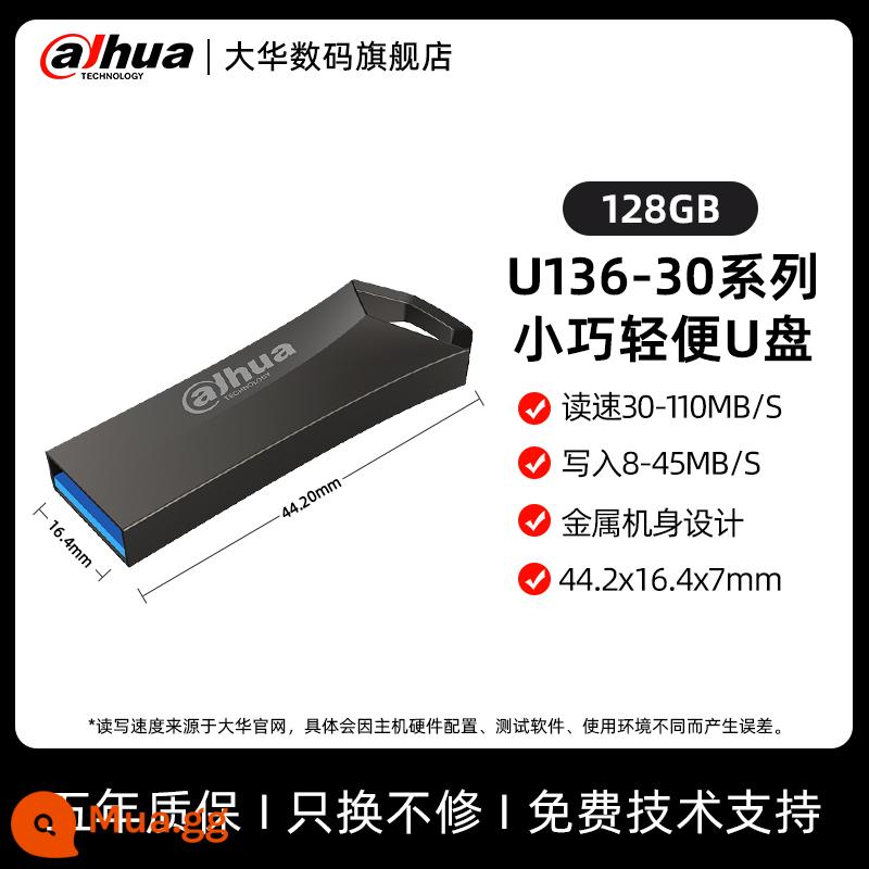 Dahua Flagship Store Ổ Đĩa U Dung Lượng Lớn 128GB Máy Tính 3.2 Tốc Độ Cao U136 Kim Cương USB Chính Thức Xác Thực - Đĩa U 128G USB3.0 (đọc lên tới 110M/s, màu xám không gian sâu)