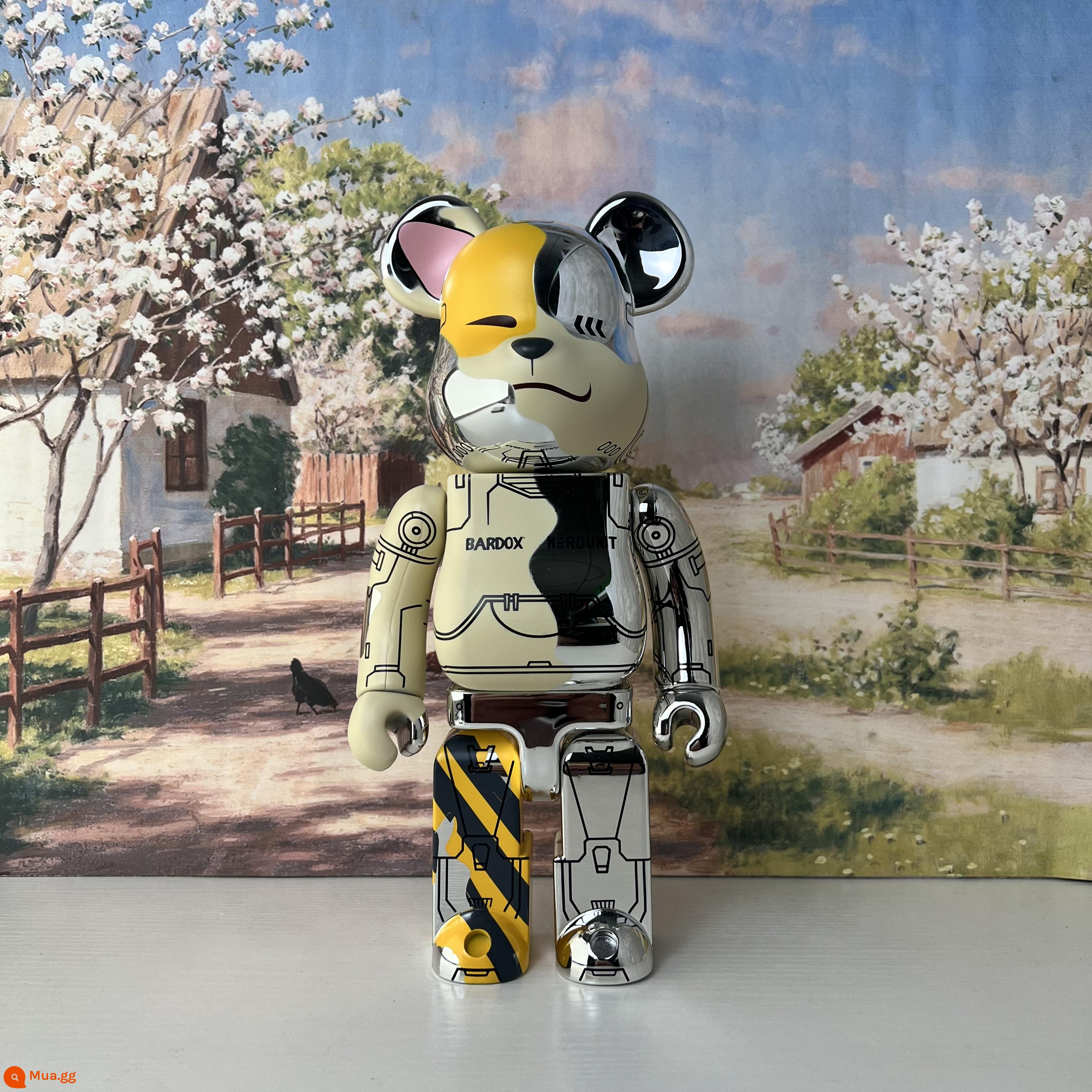 Bearbrick400% bạo lực gấu bầu trời đầy sao Qianqiu khối xây dựng gấu trang trí phòng khách Triều chơi mù hộp mô hình búp bê - Corgi (mẫu cao cấp - khớp crackle)