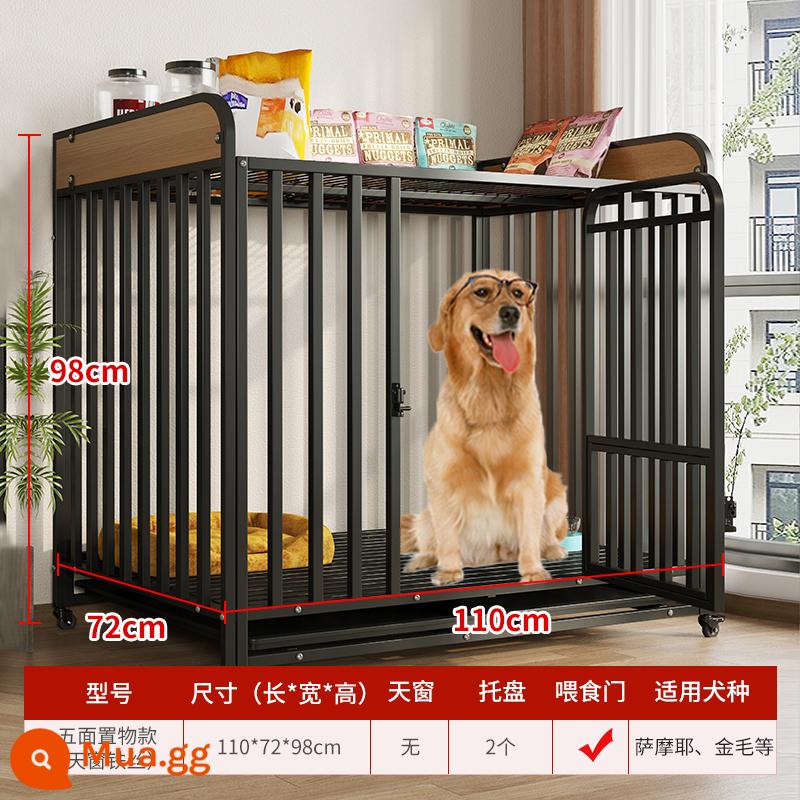 Chuồng chó cỡ trung bình cho chó lớn trong nhà có nhà vệ sinh Border Collie lồng thú cưng nhỏ Golden Retriever cũi chuồng chó hàng rào chó - [Đen] Model đựng ống vuông "110*72*105" ❤Mẫu ảnh chính